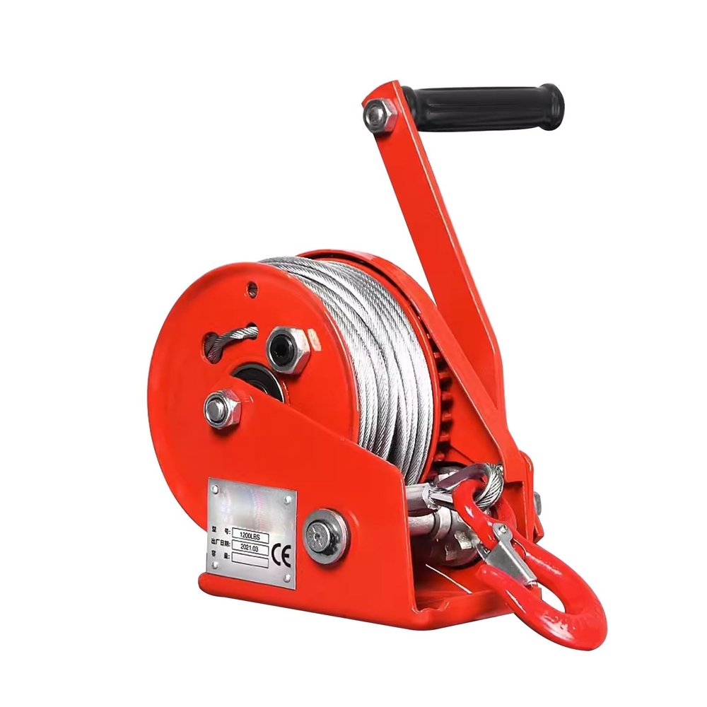 2600LBS Capacity Heavy Duty Hand Winch ,With 10/20/30m (33/66/98ft) Cable Manual Winches Wire Cable And Alloy Hook, Boat Trailer Winch StrapTwo-Way Adjustable Boat Trailer Winch ( Size : 1800 lb(66ft