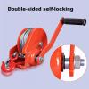 2600LBS Capacity Heavy Duty Hand Winch ,With 10/20/30m (33/66/98ft) Cable Manual Winches Wire Cable And Alloy Hook, Boat Trailer Winch StrapTwo-Way Adjustable Boat Trailer Winch ( Size : 1800 lb(66ft view 3
