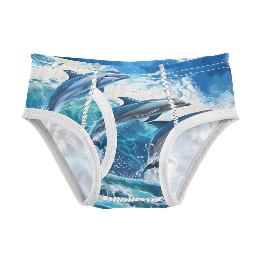ALAZA Funny Dolphin Jumped Boys' Briefs Soft Underwear Available in Sizes 8y Multicolor