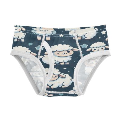 ALAZA Cartoon Sheep Dark Blue Star Boys' Briefs Soft Underwear Available in Sizes 5t