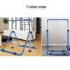 RWGOVLU Gymnastics Bar, Expandable Uneven Bars Gymnastics Triangle Mechanics Safe Stable Metal Frame with Mat for Home Training Fitness Shaping Training Monkey Bars, Blue view 3