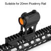 QIRUIMY Red Dot Riser Mount 2 Inch, Metal Picatinny Riser Mount for T1 T2 H1 H2 Red Dot Sight and G33 G43 3X Magnifier PEQ DBAL-A2 Dual Optic Mount view 2