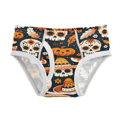 ALAZA Sugar Skull Pumpkin Halloween Boys' Briefs Soft Underwear Available in Sizes 2t Multicolor