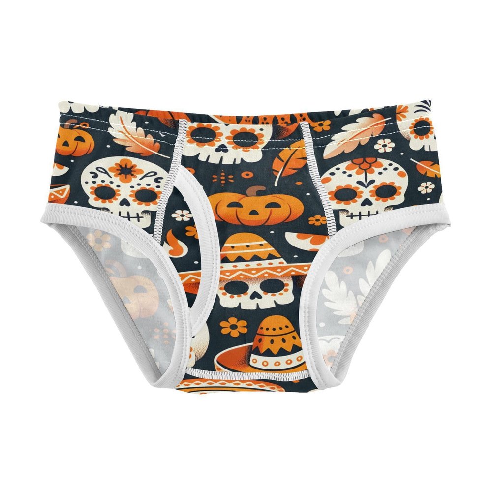 ALAZA Sugar Skull Pumpkin Halloween Boys' Briefs Soft Underwear Available in Sizes 2t Multicolor