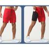 Men's 2 in 1 Outdoor Running Shorts Workout Gym Athletic Shorts with Pockets Lightweight Summer Training Shorts (Red,Medium) view 3