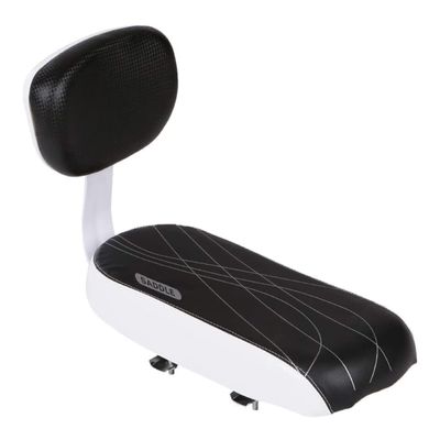 Hperu Back Seat Accessories Set Black Safety PU Leather Soft Cushion Armrest Footrest with Back Rest for Girl Woman Child Bike Seats