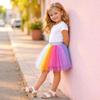 DXTON Girls Tutu Skirt Rainbow Toddler Tulle Ballet Dance Skirt for 2-8 Years SK272,7T view 3