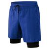 JEsilunmaMY Men's 2 in 1 Stretch Running Shorts Compression Liner Athletic Gym Shorts Lightweight Basketball Training Shorts (Dark Blue2,Large) view 1