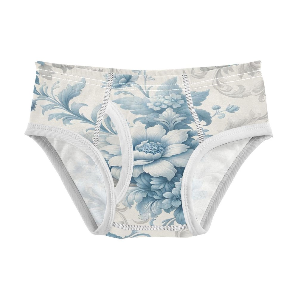 ALAZA Flower Blue Elegant Boys' Briefs Soft Underwear Available in Sizes 5t