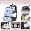 Arcoyard Tennis Bags For Women & Men, Tennis Backpack with Ventilated Shoe Compartment and Insulated Pocket, Hold 2 Rackets, Tennis Pickleball Balls and More, Blue view 2