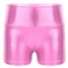 Lejafay Women's Casual Leather Liquid Shiny Metallic Mini Booty Cheeky Shorts Dance Bottoms Pants High Waist Pink A Small view 3