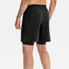 JEsilunmaMY Men's 2 in 1 Stretch Running Shorts Compression Liner Athletic Gym Shorts Lightweight Basketball Training Shorts (Black,Medium) view 3