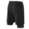 JEsilunmaMY Men's 2 in 1 Stretch Running Shorts Compression Liner Athletic Gym Shorts Lightweight Basketball Training Shorts (Black,Medium) view 4