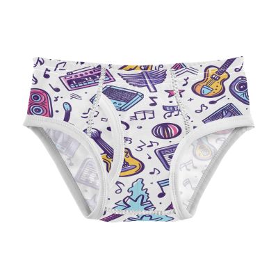 ALAZA Music Note Guitar Boys' Briefs Soft Underwear Available in Sizes 8y Multicolor