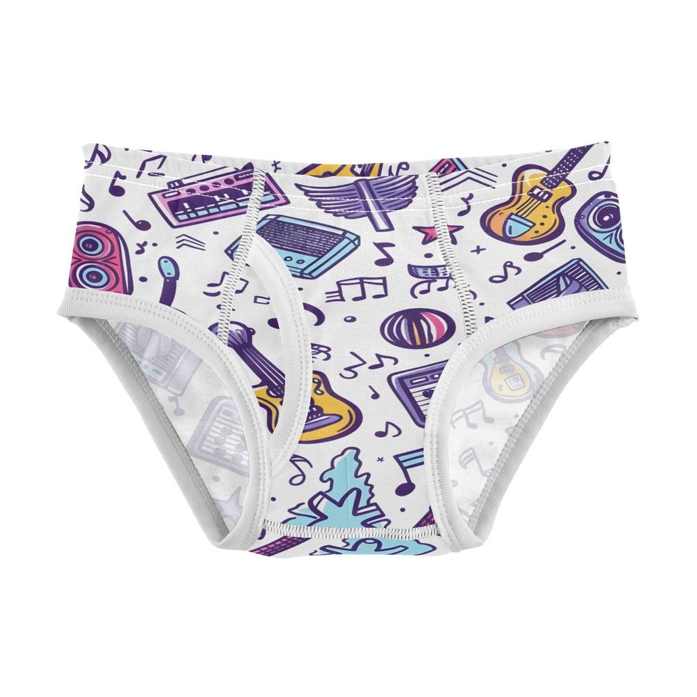 ALAZA Music Note Guitar Boys' Briefs Soft Underwear Available in Sizes 8y Multicolor