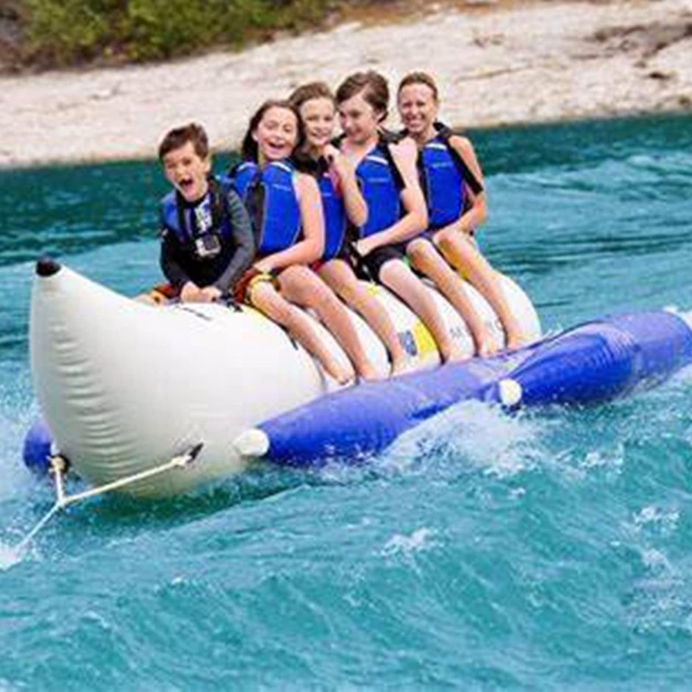 Hlixzoy Inflatable Water Banana Boat, Surfing Water Toy, PVC Inflatable Banana Boat, Suitable for Outdoor Surfing and Rafting,4 People