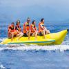 Hlixzoy Outdoor Water Inflatable Banana Boat, PVC Floating Inflatable Boat, Surfboard Sea Motorcycle Surfing Drag Amusement Children's Toy Equipment,4 People view 1