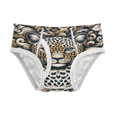 ALAZA Leopard Print Gold Boys' Briefs Soft Underwear Available in Sizes 8y