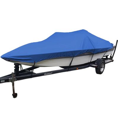 DESHVA Heavy Duty 210D Waterproof Boat Cover, Marine Grade Oxford Cloth All Weather Protection Bass Runabout Boat Cover for Pro-Style, Fishing Boat, TRI-Hull, V-Hull,14x16FT=530x290cm