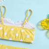NineFit Basics Infant Girls Vest Bathing Suit Toddler Swimsuit Baby Girl Bikini Sets Kids Swimwear Beach Outfits (Yellow, 5-6 Years) view 3