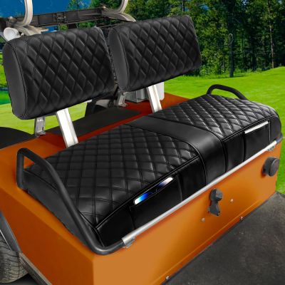 RIZINKART Club Car DS Pre-2000 Seat Covers, Golf Cart Seat Covers for Club Car DS 1982-2000 Front Seats, Enhanced/Comfortable/Breathable Vinyl Leather, Waterproof and Non-Slip, 2 Convenient Pockets