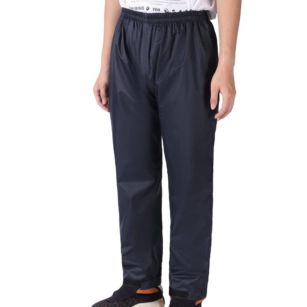 NineFit Basics Men's Rain Pants Breathable Waterproof Windproof Over Pants Double Layer Thick Classic All-Sport Outdoor Durable Workwear Pants for Hiking,Fishing,Golf with Zipper Pockets, 3X-Large, 2#navy
