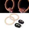 JAOCDOEN Wooden Gymnastics Rings Birch Pull Up Strength Training Bodyweight Fitness Workout Gym Rings for Outdoor view 2