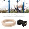 JAOCDOEN Wooden Gymnastics Rings Birch Pull Up Strength Training Bodyweight Fitness Workout Gym Rings for Outdoor view 4