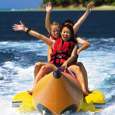 Hlixzoy Water Surfing Inflatable Banana Boat, Large Water Surfing PVC Kayak for 3-6 Persons, Suitable for Adults and Children,3 People