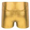 Lejafay Women's Casual Leather Liquid Shiny Metallic Mini Booty Cheeky Shorts Dance Bottoms Pants High Waist Gold A Medium view 3