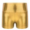 Lejafay Women's Casual Leather Liquid Shiny Metallic Mini Booty Cheeky Shorts Dance Bottoms Pants High Waist Gold A Medium view 4