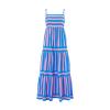 KMBANGI Women Striped Sleeveless Maxi Dress Swing Cutout Midi Dress Backless Smocked Spaghetti Strap Boho Flowy Long Sundress(Flare Pink,XL) view 4