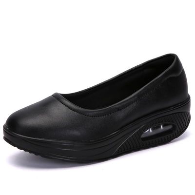 Hhhchpm Comfortable Women's Nurse Shoes with Air Cushion Sole and Non-Slip Design for All-Day Support and Safety (Black,7.5)