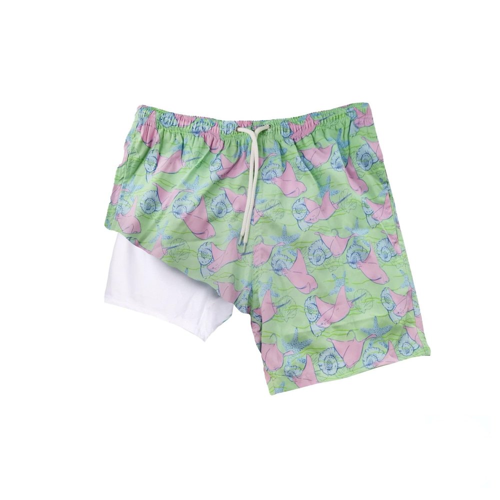 BERMIES Kids Eco Friendly Swim Shorts | Stingray | Quick Dry, Compression Liner, 3 Pockets, 4 Way Stretch Fabric, UPF50 Protection | 2