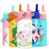 Elephant Water Bottle - Kids Water Bottle with Straw Lid - 12 Oz Insulated Stainless Steel Water Bottles for Kid Girl - Travel Cup for School Sports view 2