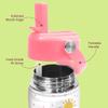 Elephant Water Bottle - Kids Water Bottle with Straw Lid - 12 Oz Insulated Stainless Steel Water Bottles for Kid Girl - Travel Cup for School Sports view 3