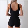 IMEKIS Women One Piece Boyleg Swimsuit Tropical Print Sleeveless Zip Front Surfing Bathing Suit Sport Rash Guard Athletic Swimwear Suit Black XXL view 4