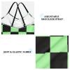 Checkerboard Girls One Piece Swimsuits Black Pale Green Sport Halter Swimwear Beach Bathing Suit 4T view 3