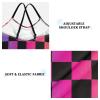 Black Rainbow Girls One Piece Swimsuits Squares Checkered Sport Halter Swimwear Beach Bathing Suit 7-8T view 3