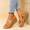SACFOF Womens Sandals Wedge Platform Summer Ankle Strap Open Toe Wedge Dressy Sandals Comfortable Walking Low Sandals view 3