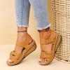 SACFOF Womens Sandals Wedge Platform Summer Ankle Strap Open Toe Wedge Dressy Sandals Comfortable Walking Low Sandals view 4