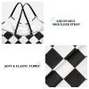 Checkered White Black Girls One Piece Swimsuits Sport Halter Swimwear Beach Bathing Suit 7-8T view 3