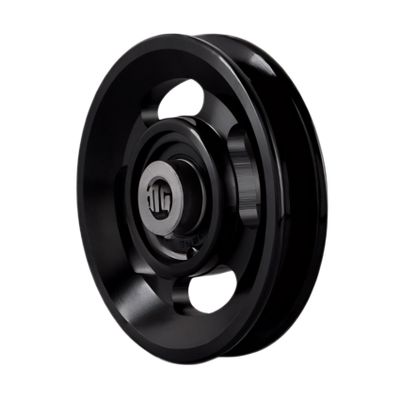 Gueiddi Aluminum GYM Pulley Wheel, Universal Aluminum Alloy Bearing Pulley Wheel for Cable Machine Gym Equipment Part Garage Door (Black 88-90mm)