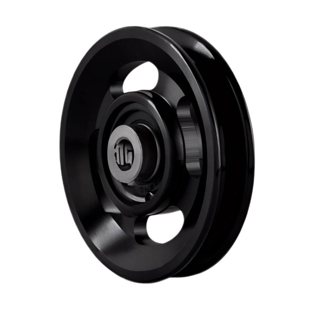 Gueiddi Aluminum GYM Pulley Wheel, Universal Aluminum Alloy Bearing Pulley Wheel for Cable Machine Gym Equipment Part Garage Door (Black 88-90mm)