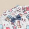 My First 4th Of July Baby Boy Outfit Newborn American Flag/Ice Cream Romper Solid Overalls Shorts Infant Clothes Set (Navy Blue USA&Baseball, 0-3 Months) view 4