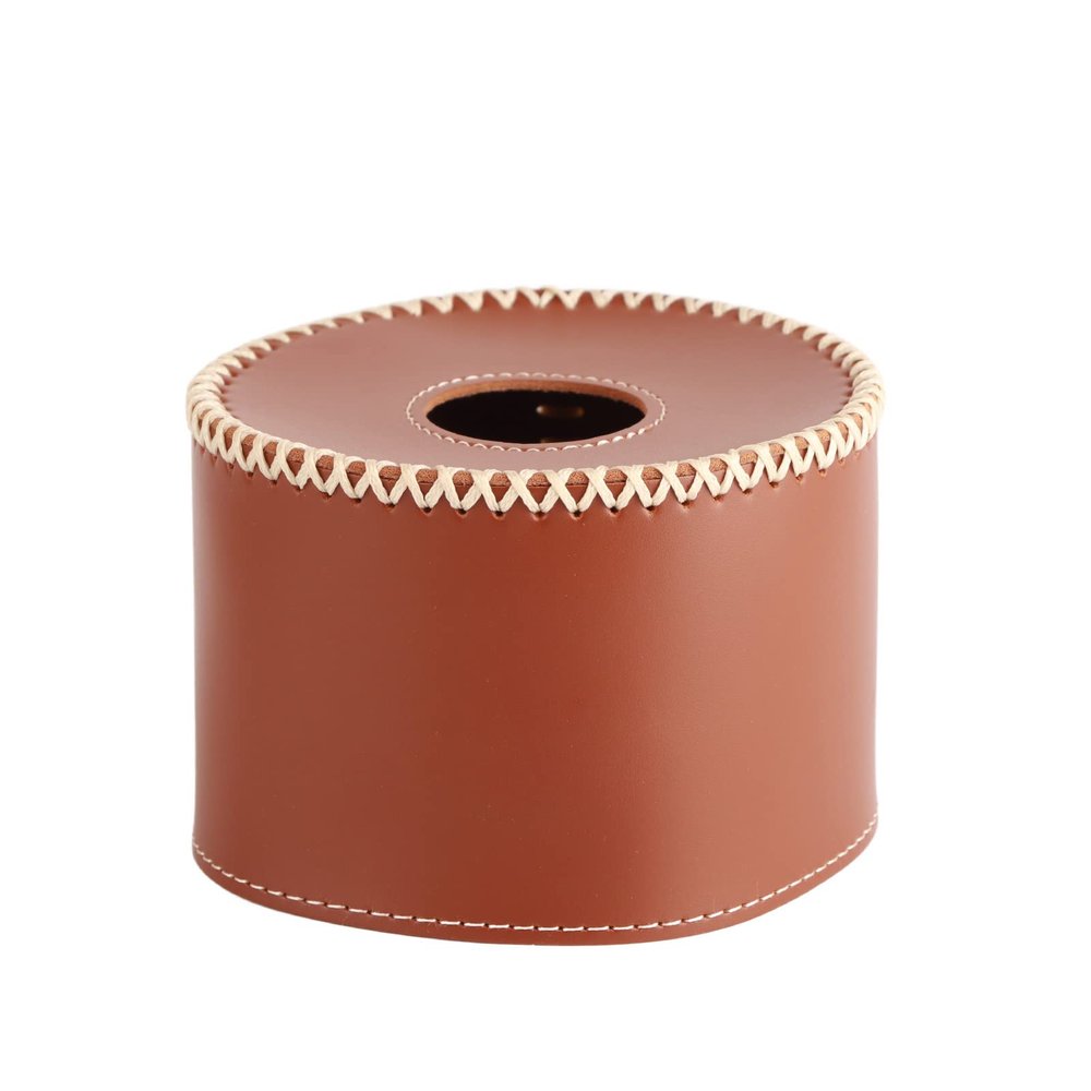 Gas Canister Cover Protective PU Leather Vintage Design for Camping Stoves Portable Use (Dark)