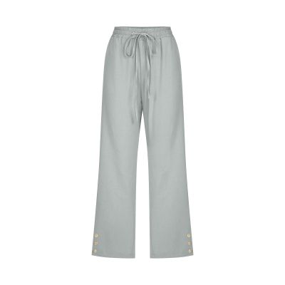 ABOUTYES Capris Pants for Women 2024 Summer Casual Stretch Cotton Linen Capri Pant Drawstring Cropped High Waisted Trousers