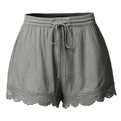 ABOUTYES Summer Shorts for Women 2024 Trendy Causal Loose Pleated High Waisted Shorts Beach Lace Lounge Short Pants Plus Size