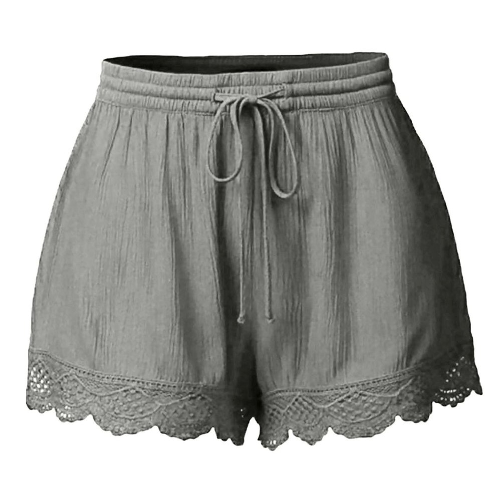 ABOUTYES Summer Shorts for Women 2024 Trendy Causal Loose Pleated High Waisted Shorts Beach Lace Lounge Short Pants Plus Size