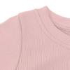 AMIMOJY Girls Clothes Toddler Kids Solid Color Set Cotton Short Sleeve Drawstring T Shirt Tops Flare Pants Soft Outfit 2Pcs, 5-6 Years, Pink view 3